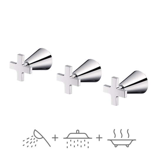 Válvula de três alças (chuveiro / ducha manual / banheira)